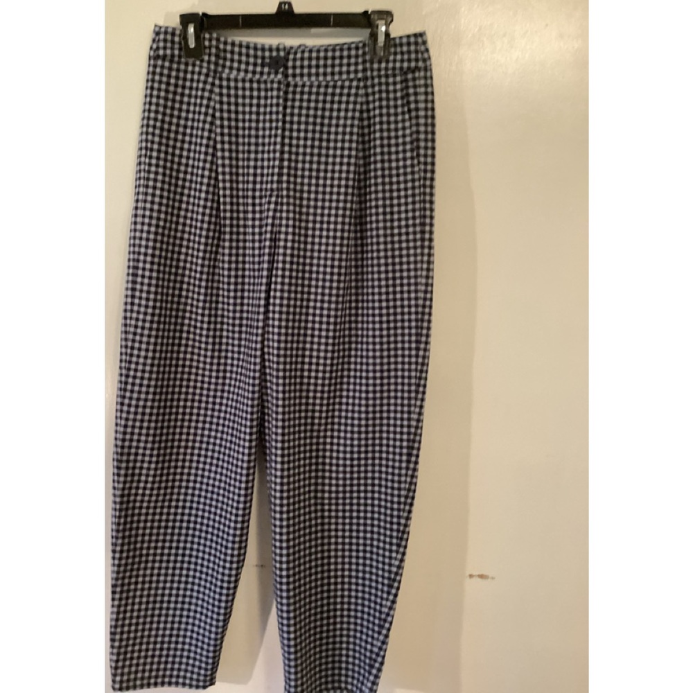 Frank & Oak Black and Blue Amelia Gingham Trousers